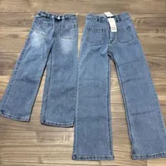 プティマイン【リンク】ワイドデニムパンツ　姉妹でお揃い♡120サイズ140サイズ