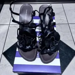 GRACE CONTINENTAL レザーフラワー サンダル