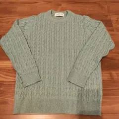 値下げ致しました。グローバルワークメンズ　ミントグリーン ケーブルニットセーター