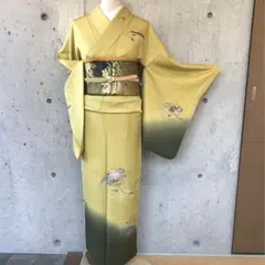 正絹　訪問着　扇子笛籠に花　袷