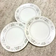 昭和レトロ　皿 3枚セット ケーキ皿　花柄