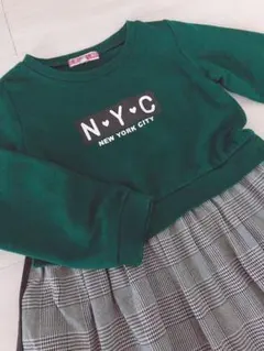 キッズワンピース チェック 120㎝ 女の子 スカート