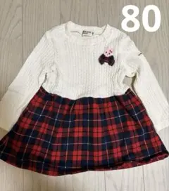 ホットビスケッツ　ワンピース　上品　お出かけ　チェック柄　ミキハウス