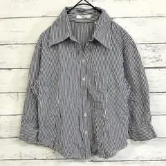 MILFORD✨シャツ【9R】ストライプ　レギュラーカラー　胸ポケット　ホワイト