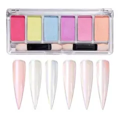 ✨新品未使用✨使いやすいミラーパウダーパレット　6色　ネイル