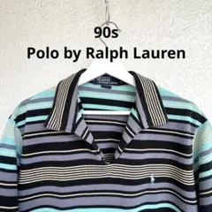 【90s】ポロバイラルフローレン マルチボーダー スキッパー 半袖サマーニットのサムネイル