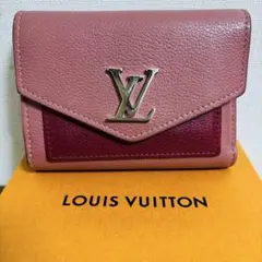 【美品】LOUIS VUITTONルイヴィトンピンク赤三つ折り財布レディース