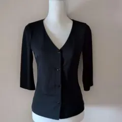 NATURAL BEAUTY BASIC 五分袖 カーディガン ブラック M