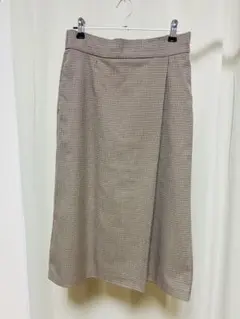 ユニクロ チェック ひざ下スカート