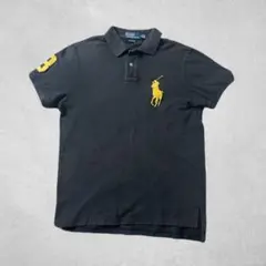 人気色 Ralph Lauren ラルフローレン ビッグポニー ポロシャツ 黒金
