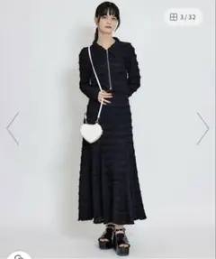 REDYAZELミニフリルZIPブラウス　フレアロングスカート　セットアップ