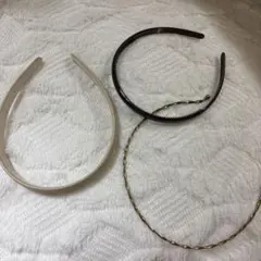 カチューシャ　3点セット　まとめ売り　ゴールド　ベージュ　ブラウン　茶色