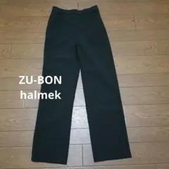 ZU-BON by halmek ポリエステルパンツ　黒系　S ハルメク