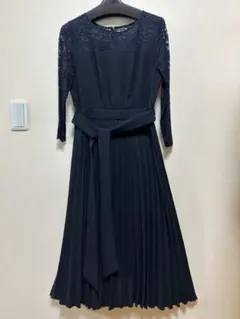 REPLETE 切り替えプリーツワンピース　フォーマル ブライダル