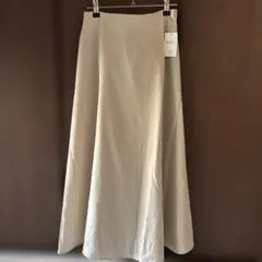 ベージュ フレアスカート ウエストゴム