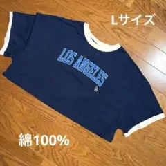 ロサンゼルス　ドジャース クロップド丈Tシャツ　L ネイビー