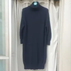 UNIQLO　ニットワンピース　タートルネック　ネイビー