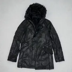 00s fuga Mouton leather fur jacket coat