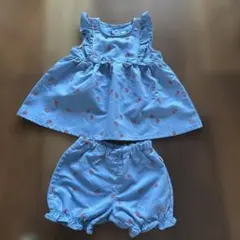 SLAP SLIPいちご柄のデニム風ベビー服セット