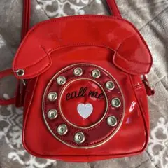 赤い電話型ショルダーバッグ　子供のショルダー　原宿　韓国ファッション　y2k