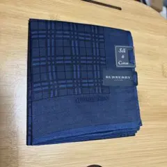 BURBERRY シルクコットン ハンカチ ネイビー