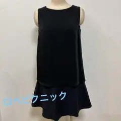 ROPEPICNIC ブラック　ノースリーブ ひざ丈ワンピース 【38】