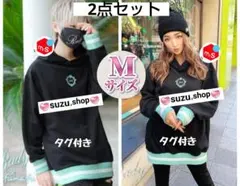 Rady 2点セット フレーム フーディ ミント×ブラック パーカー