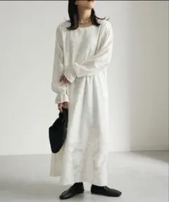 ap retro ジャガードフラワーシアーワンピース