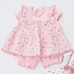 【未使用・タグ付き・終売品】イチゴ柄チュニック&パンツセット 90cm ピンク