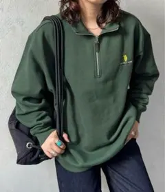 ダークグリーン ジップアップ トレーナー Lサイズ