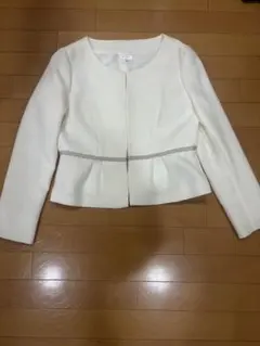 persodea ホワイト ノーカラージャケット 13号 - メルカリ