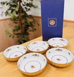 たち吉!!花柄陶磁器皿5個セット