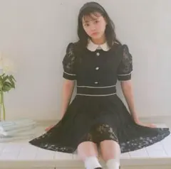 evelyn パイピングレースワンピース