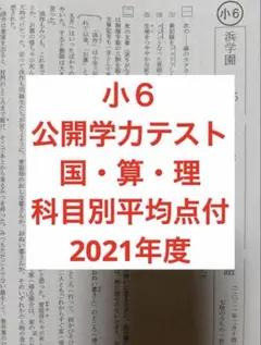 浜学園　小６　公開学力テスト　2021年度