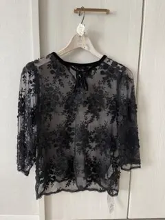 【新着】axes femme総レース刺繍ブラウス 七分丈未使用タグ付き