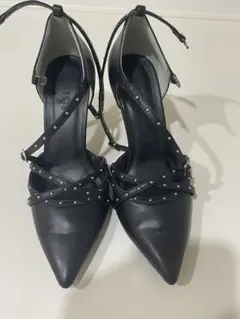 RESEXXY スタッズ ストラップ パンプス 黒　M
