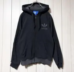 美品 adidas アディダス ジップアップ パーカー 裏起毛 スリーライン Sのサムネイル