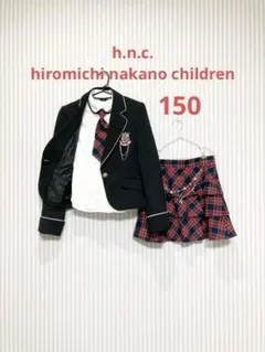 黒いブレザーとチェックスカートセットh.n.c 結婚式 発表会 制服