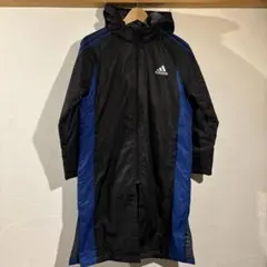 【adidas】アディダス ベンチコート ボア ロング丈 刺繍ロゴ　150 黒