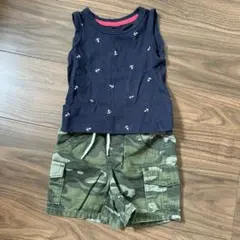 ELFINDOL タンクトップとGAP 迷彩ショーツ セット 80