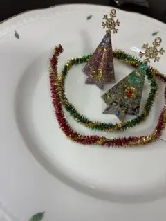 クリスマスツリー　装飾品 2個セット　オーナメント　リング 直径3.5×5