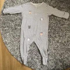 next ネクスト　ストライプ柄　ロンパース 足付き