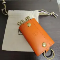 新品 イルビゾンテ 本革 キーケース キーホルダー 6連 オレンジ