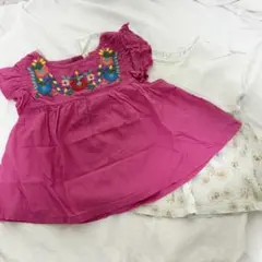 【80】チュニック 半袖 花柄 ポール&ジョー 刺繍