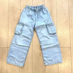 H&M カーゴワイドデニムパンツ　130cm