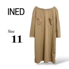 美品 INED イネド ボートネック パッチポケット ワンピース ベージュ 11のサムネイル