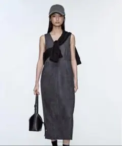 ZARA ジャンパースカート　ツィード風ワンピース