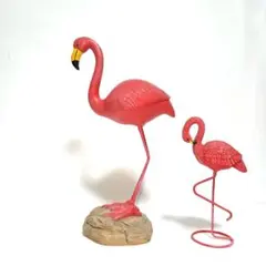 フラミンゴ 置物 2体セット