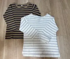 MUJI ボーダー長袖Tシャツ 2枚セット100cm