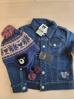 新品　ミキハウス　ダブルビー　Gジャン＆ニット帽　Set